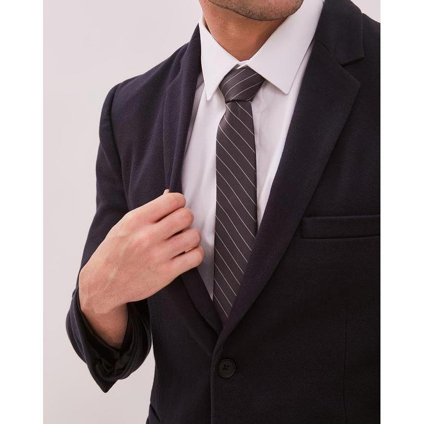VALINO DASI FORMAL ABU-ABU MOTIF GARIS PRIA - V-DJCS14-Y5