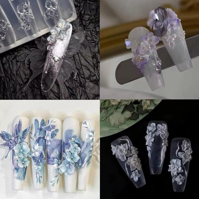 Onex- Nail Silicone Mold Flower 5D Cetakan Dekorasi Kuku Nail Art Kutek Gel Polish