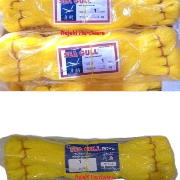 [ 1 pack ] SeaGull Tali Tampar Kenur 1 mm Benang Tukang Bangunan Lot Ukur Tali Nylon Kuning 500 gram