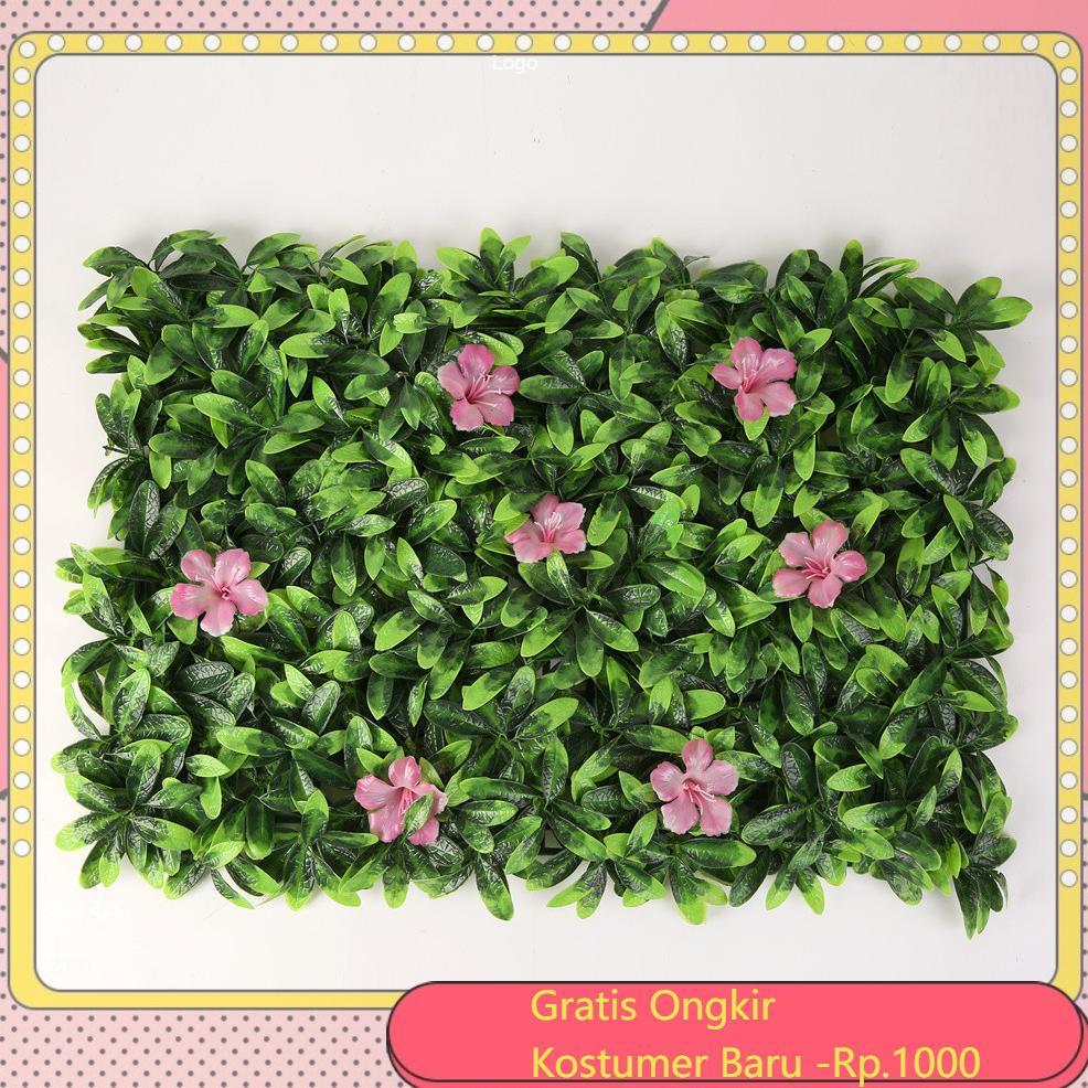 Artificial Flower Rumput Dinding Bunga Hias Pagar Sintetis Rumput Dekorasi Hijau Plastik Rumput Pada
