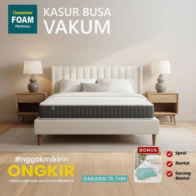 Quantum Kasur Busa Vakum Bonus Sprei & Bantal