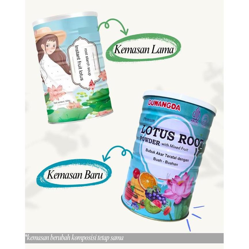 Cod,Bisa- [Lagi ] Kaleng Lotus Oufen Root Powder/Biji Akar Teratai/Bubuk Lotus Bubur Instan 400G-500