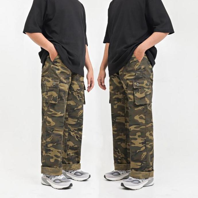 Celana Timebomb Regular Cut |Cargo Pants Wide Leg | Cargo Pants Loose Fit Loreng | Barinas