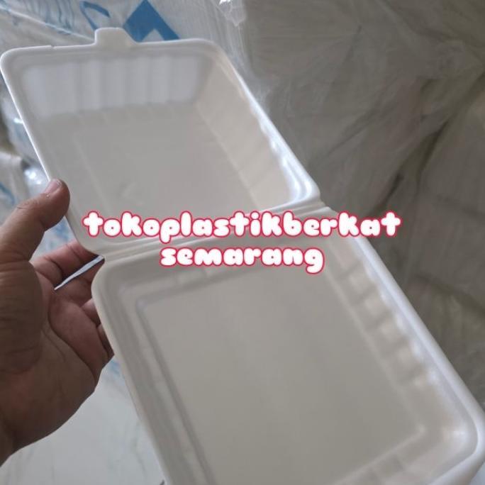 [Isi 100] Styrofoam Lux L03 Polos Foam Kotak Polos Steorofom Makanan