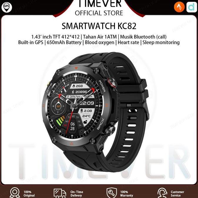 TIMEVER KC82 |  Built-in GPS | 650 mah jam tangan pintar | tahan air 1ATM | jam tangan militer | ket