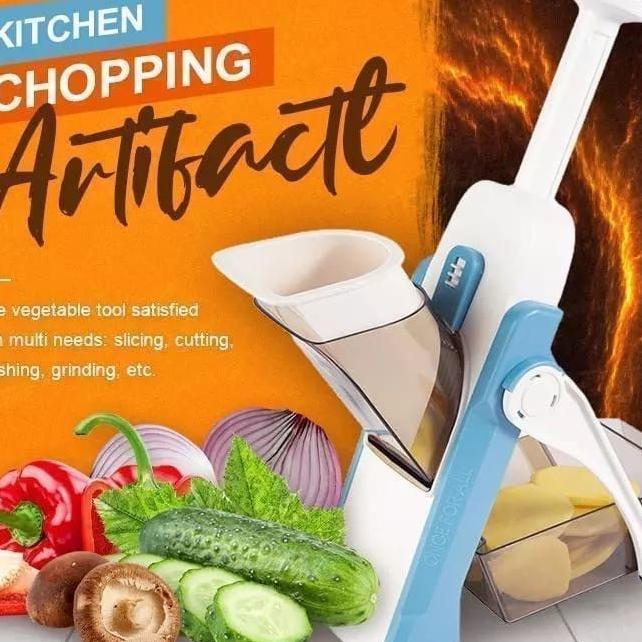Alat Parutan Serbaguna Otomatis Peniris Pemotong Kentang Wortel Keripik Sayur Praktis Pencet