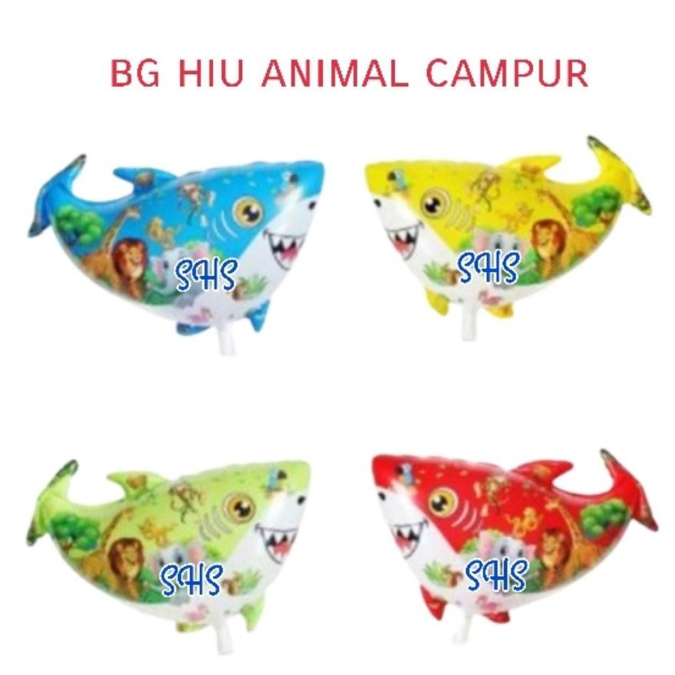Balon Gas Foil Hiu Animal 1 Pak (50 Pieces) Ukuran 67,5X53Cm