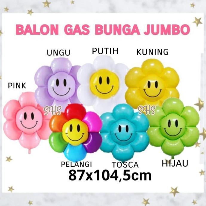 Balon Foil Gas Bunga Matahari Jumbo 1 Pak (50 Pcs)