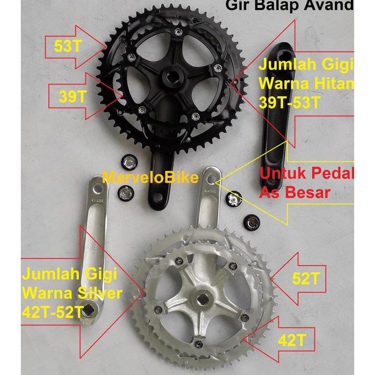 Crank Gir Sepeda Balap Avand 2 Susun United
