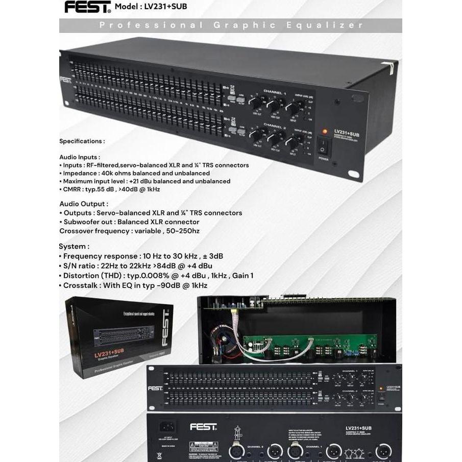 Murah Equalizer Fest Lv231+Sub Lv 231+Sub Lv 231+ Subwoofer Original