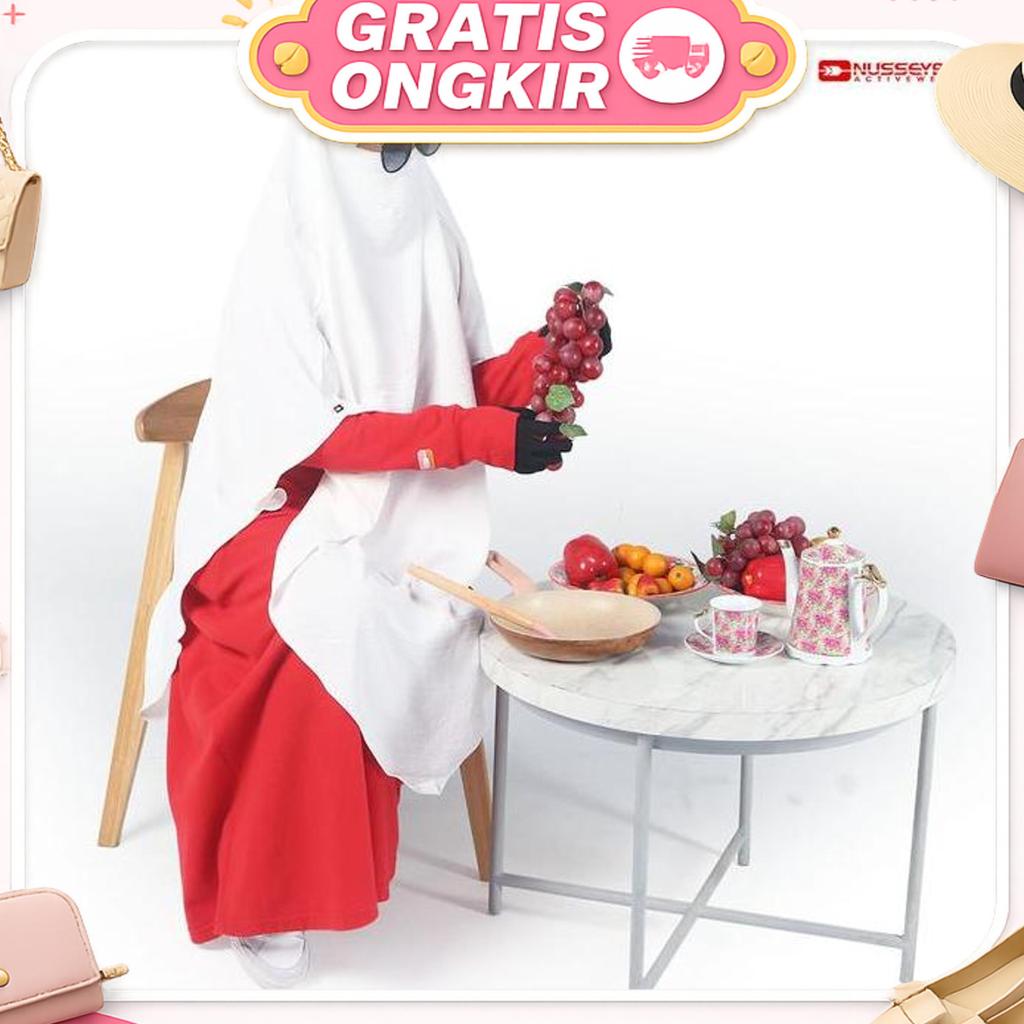 Nusseyba - Adreena Dress - Gamis Syari Wanita Bahan Combed Pique Diamond - Basic Dress Outfit Muslim