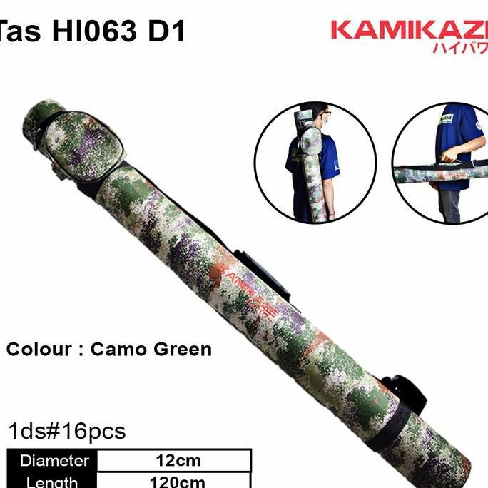 liningcrow - tas pancing joran tabung kamikaze hijau ungu 063 Diskon