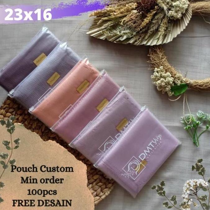 Lansungkirim- Harga (Per 100) Zipper Bag Pouch Hijab Custom Plastik Ziplock Packaging Jilbab Mika Pv