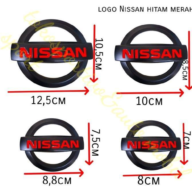 Logo Emblem Lambang Nissan Hitam Doff Merah Model Tempel Premium Premium