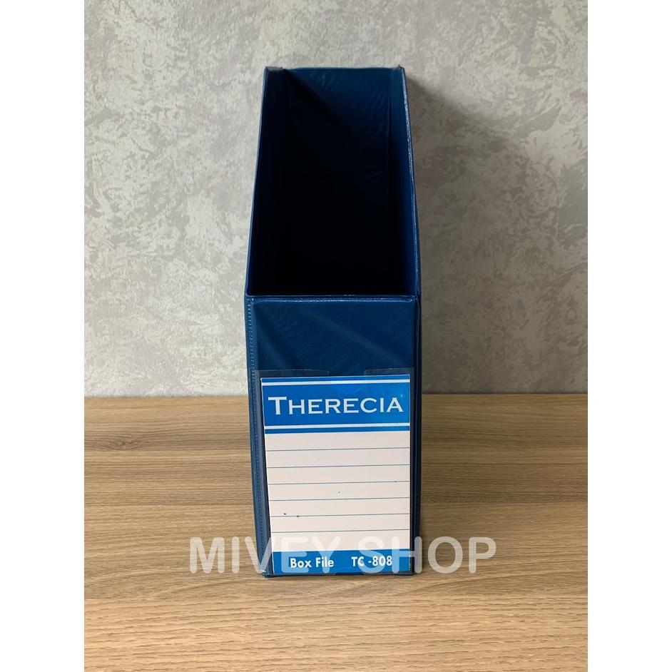 Box File Plastik Therecia Warna Hitam/Biru Tua