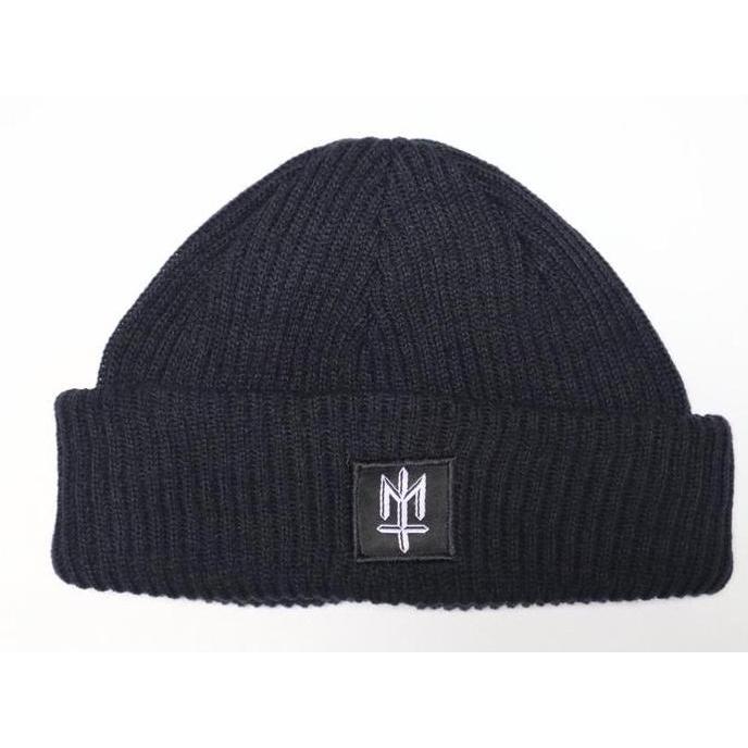 renda.amir - maternal disaster beanie hat black logo.beanie hat maternal hitam