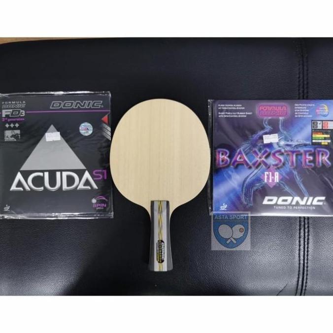 TERMURAH - Bat tenis meja Donic Original carbon plus rubber set bintik serang