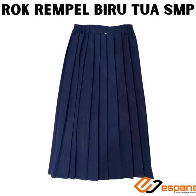 Mamisandika - Rok Rempel Biru SMP / Rok Seragam Sekolah / Seragam Sekolah Wanita