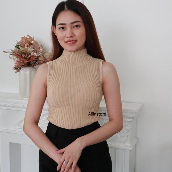 Superior- Ais | Turtleneck Lexbong - Knit Baju Rajut Nita - Atasan Inner Manset Rajut Buntung Tanpa 