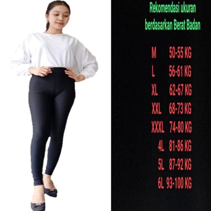 Keep- Legging Spandex Lycra Celana Legging Panjang Leggings Daily Hitam Pendek