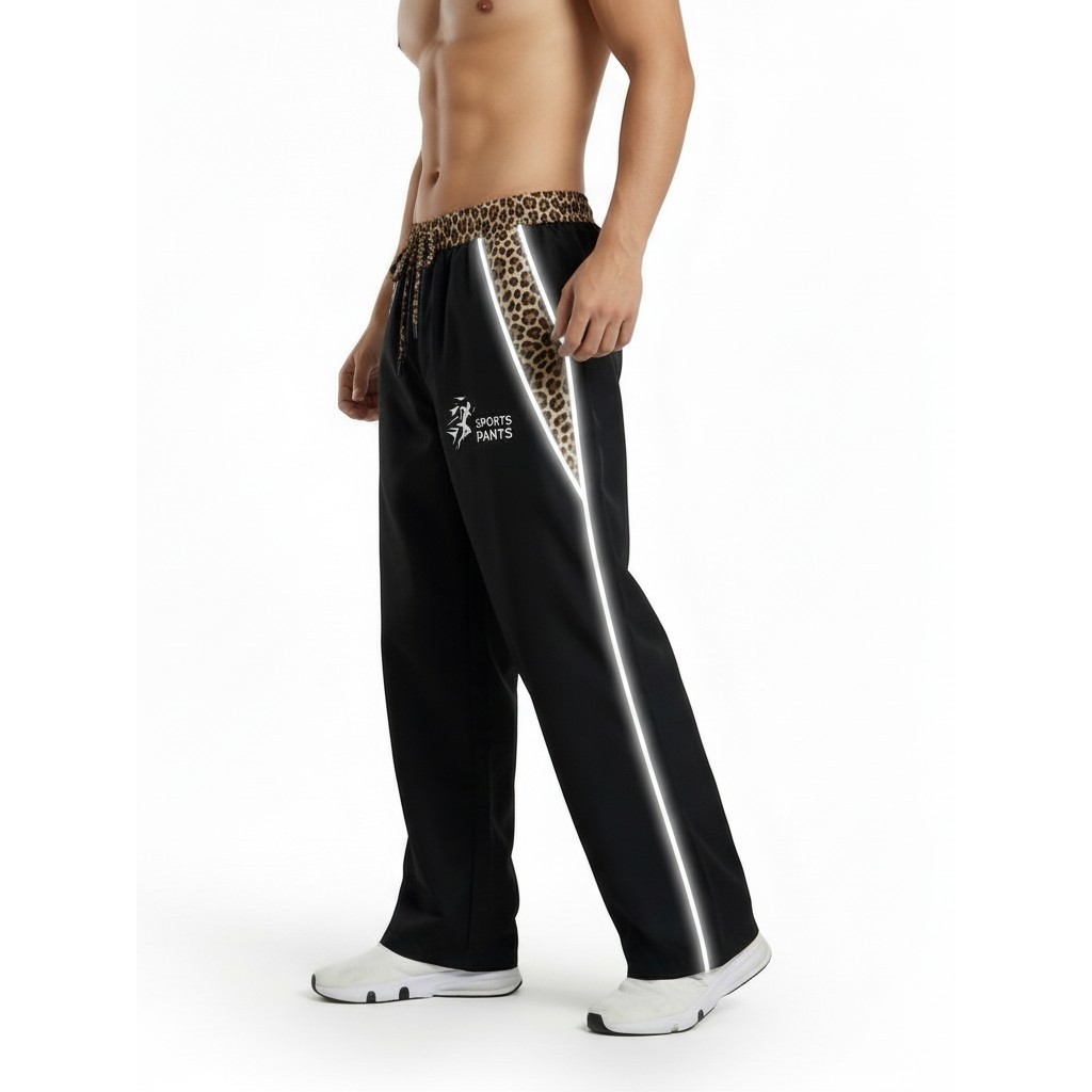 Outdoor Reflektif Menyala Celana Leopard Y2K Leopard BAGGY PANTS Training Olah raga - SP