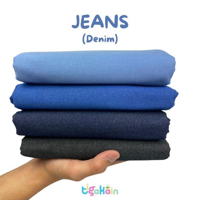 Nahen- 1 Meter Bahan Jeans Kain Denim
