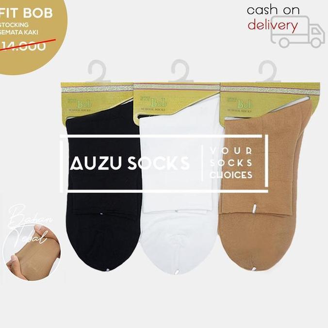 Stocking kaos kaki formal wanita mata kaki hitam putih cream fitbob