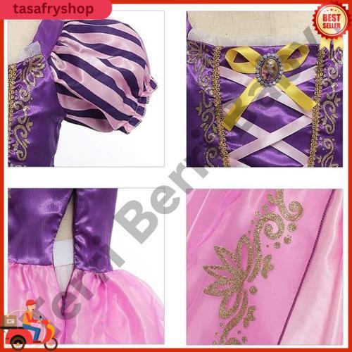 Baju Kostum Cosplay Dress Princess Dres Princes Rapunzel Prinses Rapunsel Costume / Costum / Custom 