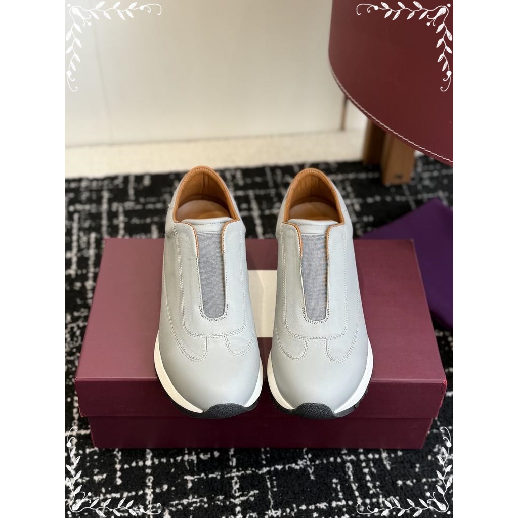 John Lobb Lift Leather Slip-On Sneakers men's lightweight runner trainer shoes size37-45