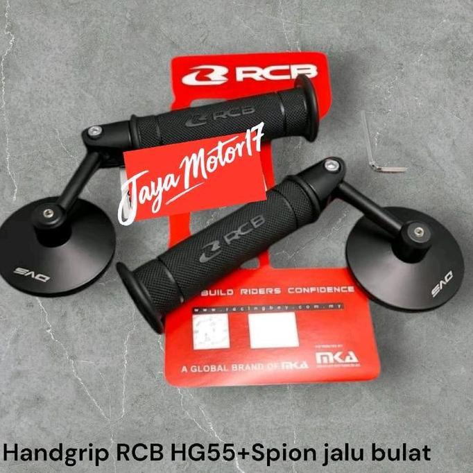 Handgrip Rcb Racingboy Original Hg55 + Spion Jalu Bulat Sarung Gas Rcb Spion Jalu Universal Semua Mo
