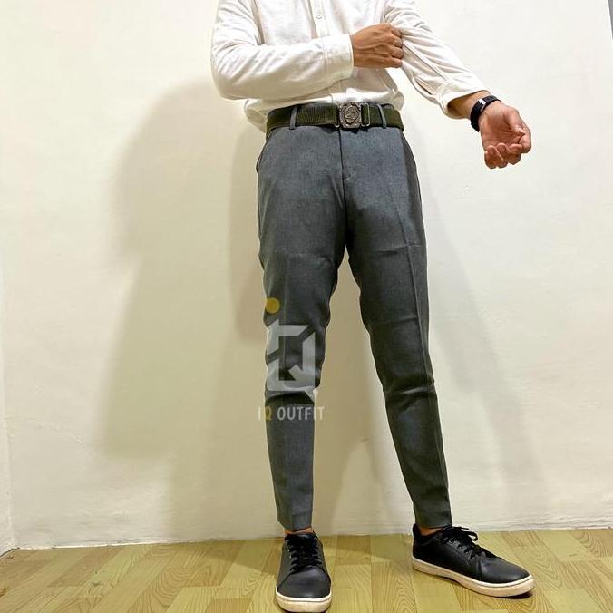 Celana Formal Pria Skinny Fit Super Slim Bahan Melar