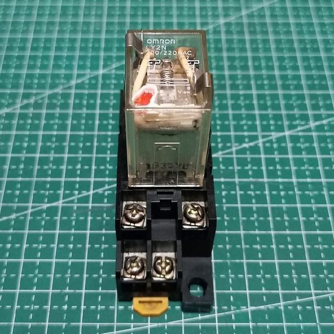 RELAY OMRON LY2N 200-220VAC + SOCKET OMRON PTF08A 8 PIN ORIGINAL JAPAN READY