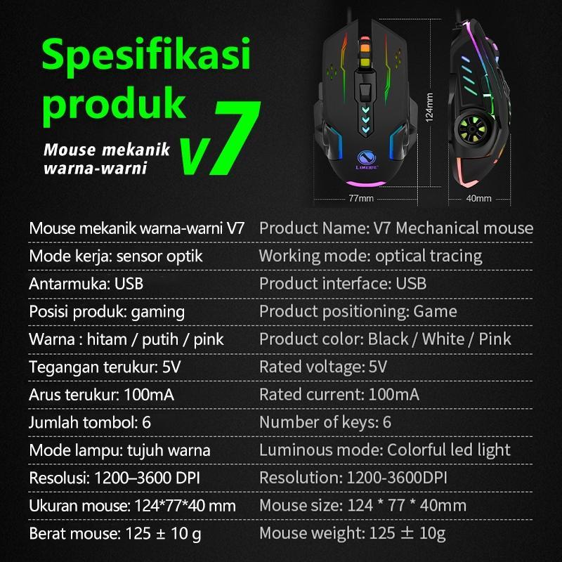 Three Sheep Network Gaming Mouse Macro Pb Original Rgb 3600 Dpi Programmable & 7 Lighting Effect V7