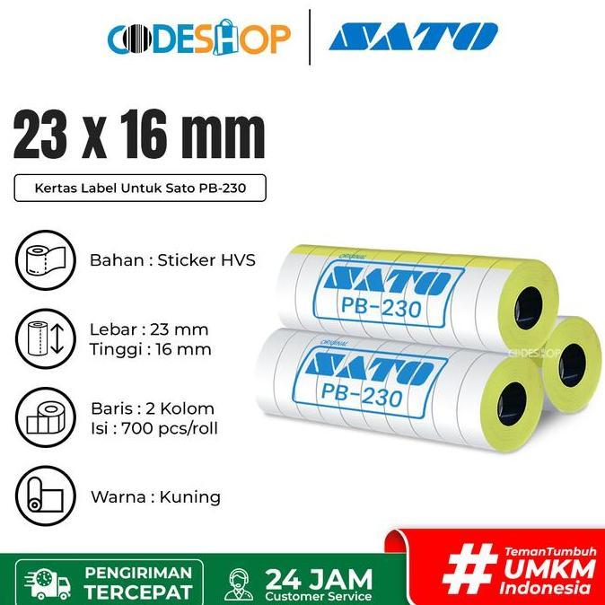 Label Sato 16x23 mm Stiker Printer Label Hand SATO