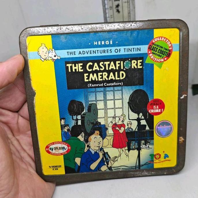 VCD KARTUN THE ADVENTURES OF TINTIN THE CASTAFIORE EMERALD ORIGINAL TORA TIN CASE KALENG FG75