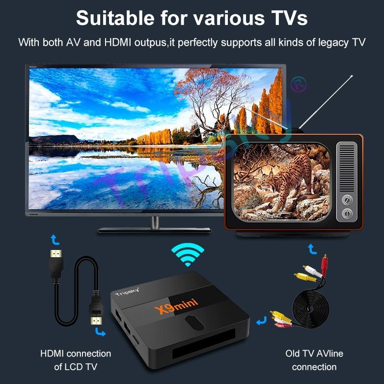 Big Promo Tripsky X9Mini Android Tv Box 4K Stb Android Tv Box Android 9 Ram 2G Rom 16G Bluetooth Sma
