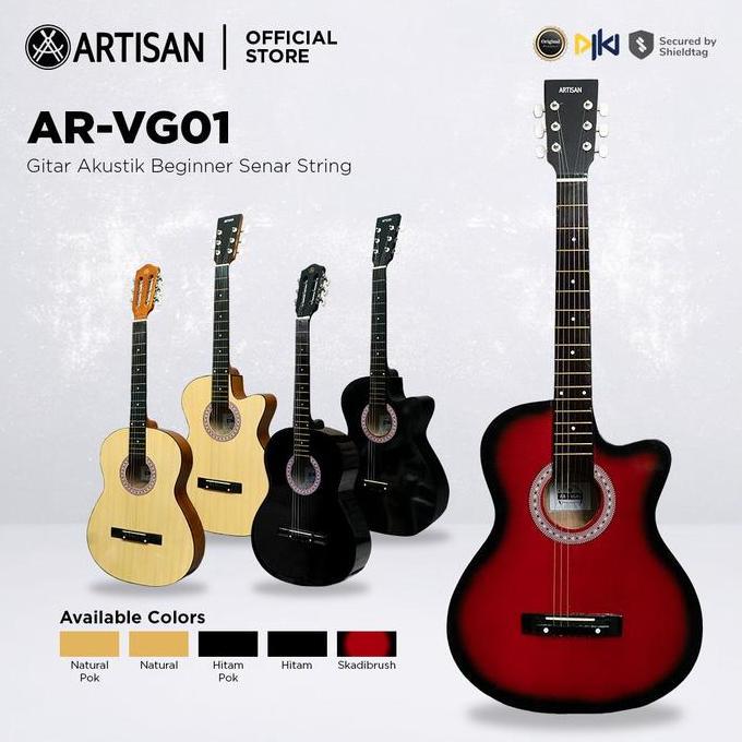 Banokilo_ecer - ARTISAN Gitar Akustik Beginner AR - VG01 Senar String Guitar