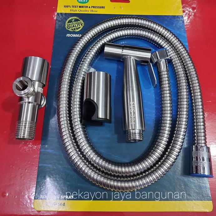 Liderado- Paket Jet Shower Toilet/ Toilet Shower Stainles Sus 304 + Stop Kran T