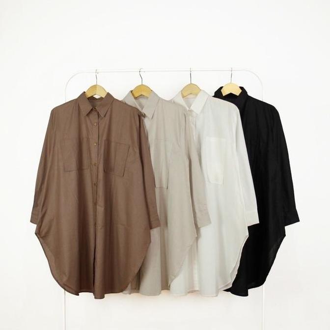 YUK CHECKOUT  COLUMN Lesya Tunic - Tunik Katun Polos Atasan Muslim YUK CHECKOUT 