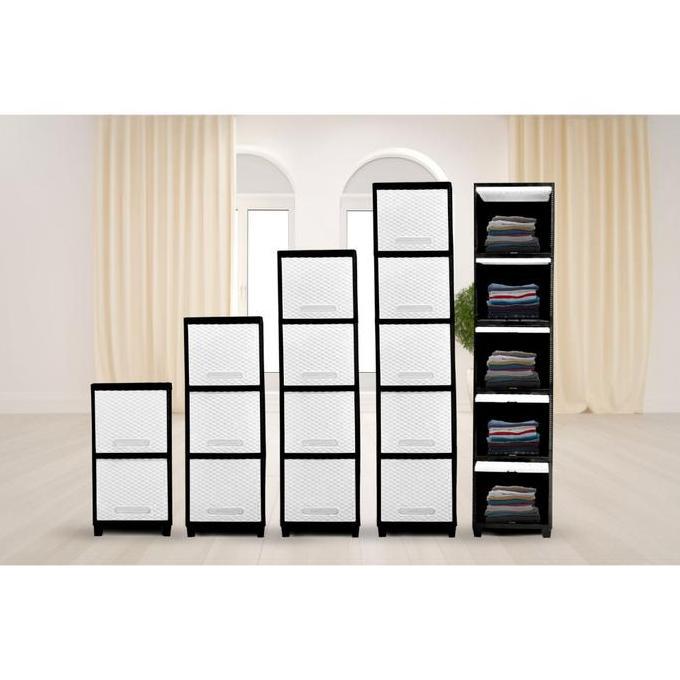 NEW LEMARI PLASTIK SLIDING SUSUN 2 3 4 5 KYOTO PINTU FURNITURE MODEL BUKA DORONG KE ATAS 34X40X62 34