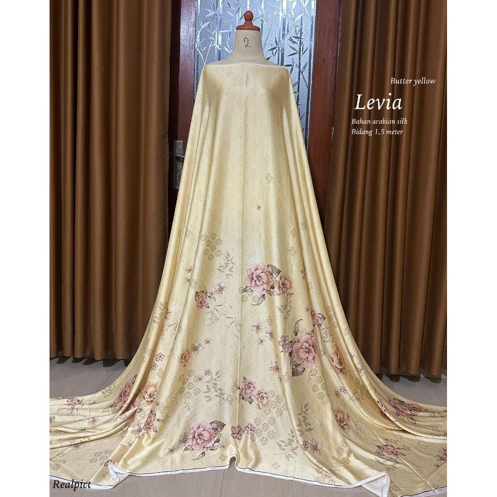 kain arabian silk butter yellow / kain arabian silk / kain silk murah / kain silk ecer /