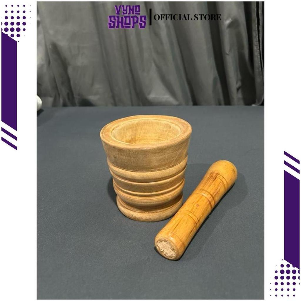 Lumpang Kayu /Lumpang Tumbuk Kayu 1set (lumpang +penumbuk) ZA Teratas