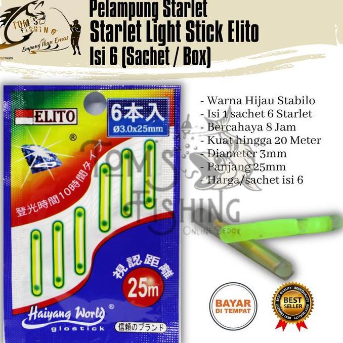 Lansungkirim- Pelampung Pancing Starlet Starlite Lht Stick Getsu Isi 6 (Sachet / Box) - Toms Fishing