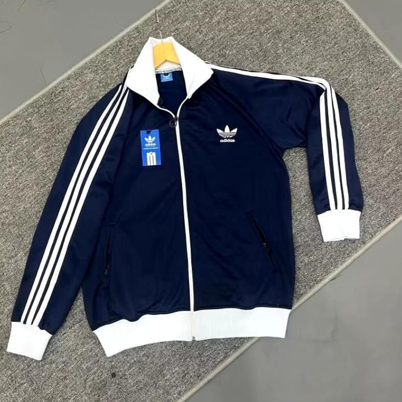 RECOMMENDED JAKET TRACKTOP ADIDAS NAVY VINTAGE GARIS-GARIS