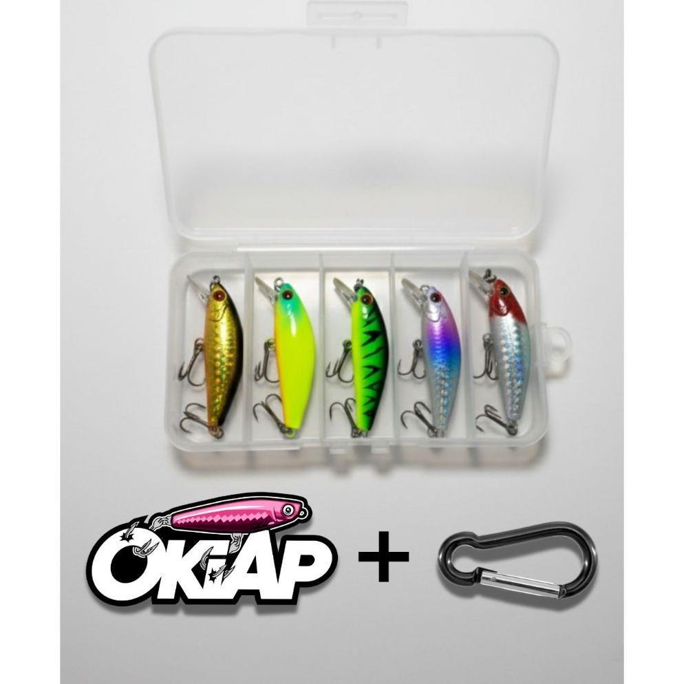 1 SET MINNOW UMPAN CASTING AGILE + BOX LURE + CARABINER