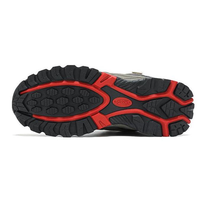 Why99- Sepatu Gunung Snta 496 - Grey Red Semi Terproof + Tali Cadangan Outdoor
