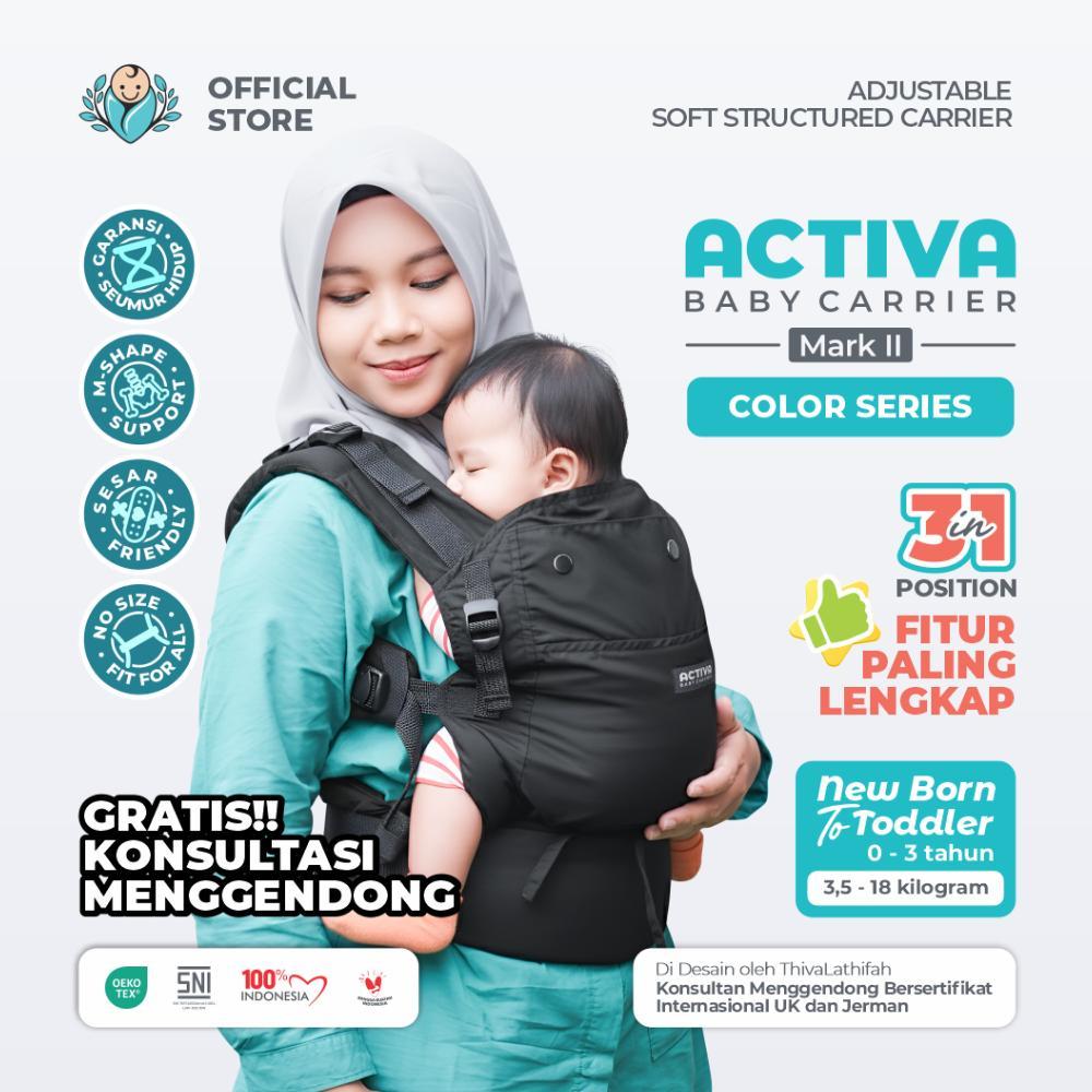 BAYIKU.ID Activa Mark 2 Gendongan Bayi M Shape SSC Adjustable Newborn - Toddler 3 Thn Activa Mark II