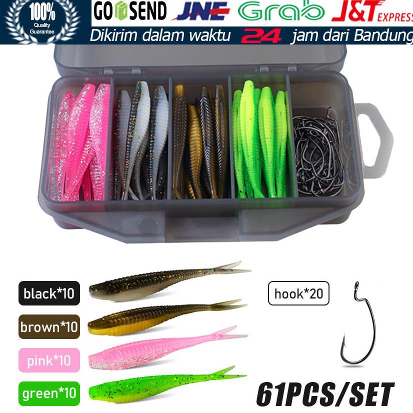 61Pcs/Set Soft Lure / Umpan Casting Ikan Gabus Dan Toman / Soft Bait Fishing Lure Umpan Pancing Umpa