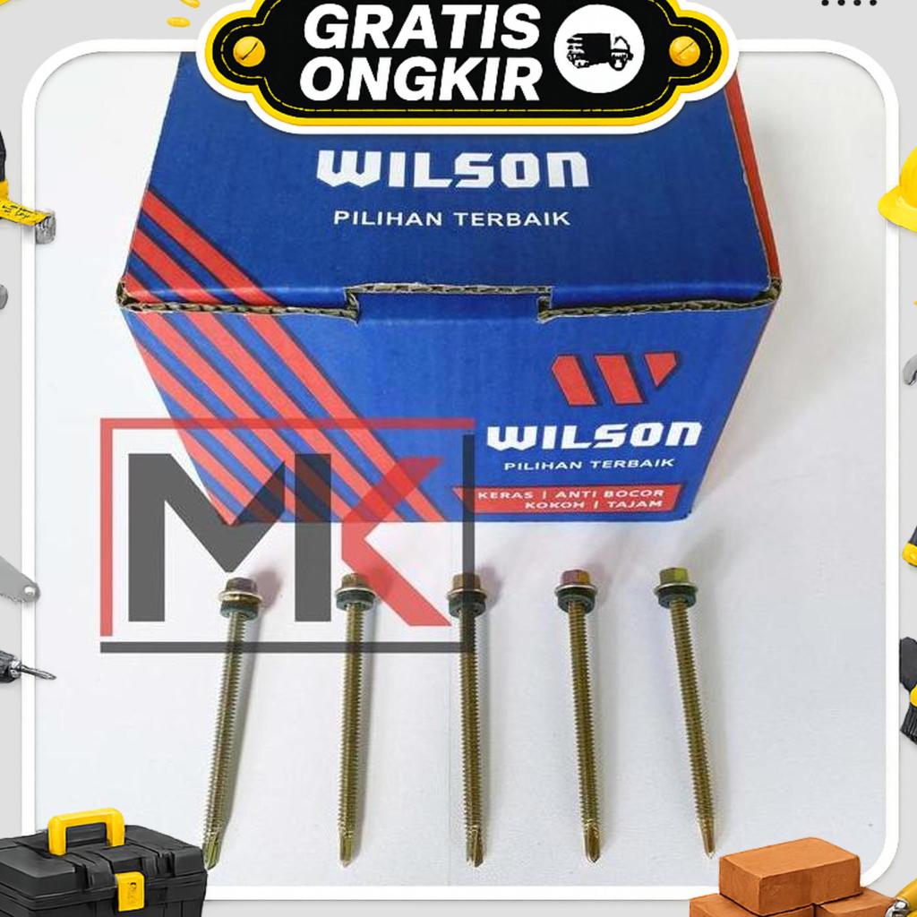 1 Kotak Sekrup Roofing Wilson 12X70 Baut Sekrup Baja Ringan Screw Sds