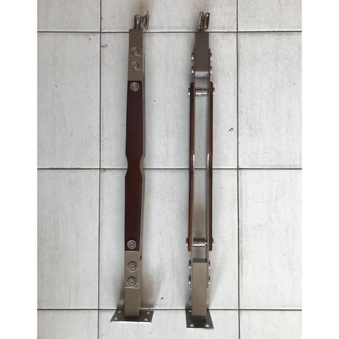 Tiang Railing Stainless Motif Kayu Glass Partition Hand Railing Stud